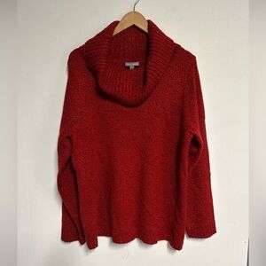 Women's Size 18/20W Red Black‎ Essential Sweater Chunky Cowl Neck Holiday Cozy